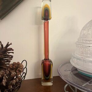 Vintage Murano glass decanter LARGE perfume decanter. Somerso classy style glass